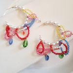 ZARA New!  Pearls & Gems Hoop Earrings Photo 6