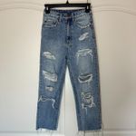 Ksubi ++ Chlo Wasted Recall Blue High Straight Leg Raw Hem Distressed Jeans 23 Photo 2