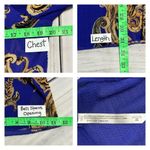 Free People  Intimately Size Small Royal Blue Gold Sheer Dress Cover Up Oversized Photo 3