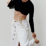 ZARA cropped ruched crew neck long sleeve Photo 3