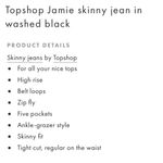 Topshop Jamie Washed Black Skinny Jeans 26 Photo 12