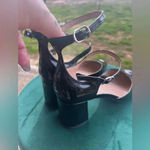 Kurt Geiger  patent leather block heel pumps double ankle strap  size 7.5 (38) Photo 1