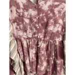 Grace & Emma Blouse Size 2XL Pink Tie Dye Ruffled Fairycore Hippie Western Boho Photo 2