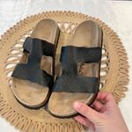 Betula Birkenstock Floral Etched Detail Black Slide Velcro Sandals Size 42 Photo 1