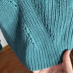 Lucky Brand  Back Lace Pullover Ribbed Knit Cotton Sweater in Sage Hue size S Photo 7