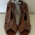 Aerosoles  Vivacity Brown Slingback Heeled Sandals Comfort Faux Leather Size 6.5 Photo 0