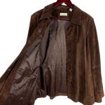 Lord & Taylor Brown Suede Leather Jacket Button Front Lined Pockets Size XL Photo 11