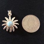 Larimar Starburst Pendant set in Silver Blue Photo 5
