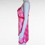 Jaclyn Smith Pink Red Plaid Lace Trim Satin Chemise Size Medium Photo 2