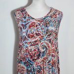 Cynthia Rowley  Red and Blue Paisley Mini Shift Dress Size Medium Paisley Dress Photo 2