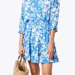 Walker & Wade Ibiza Dress Cornflower Blue Ruffle elastic waist Beads lightweight Size L Photo 2