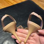 Calvin Klein Lucette Nude Neutral Glossy Slingback Sandals Kitten Heeled crisscross straps heels pumps Super comfy cream beige Photo 4