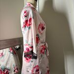 Apt. 9  Satin Pink and Red Floral Kimono Robe Photo 10