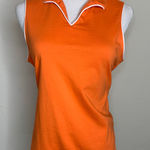 Ashworth  Sleeveless Golf Polo Shirt Orange White Trim Sz Medium Photo 0