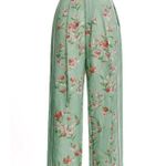 Agua Bendita Florecer Honeysuckle Trousers Hand Embroidered 100% Linen Photo 0