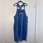 Vintage 90’s Agapo Embroidered American flag denim cropped overalls sizeXL Blue Size XL Photo 1