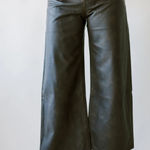 Free People  Misha Vegan Leather Black Barrel Pants Size 26 Photo 0