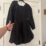 Ulla Johnson ‎ Black Martine Mini Dress Noir Bubble Hem Long Sleeve Bateau Size 2 Photo 5
