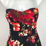 B Darlin B. Darlin Red Floral Strapless Sweetheart Fit And Flare Mini Tube Dress Sz M Photo 2