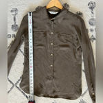 Max Mara Candia Washed Silk Brown Button Up Pocket Blouse Top. Sold out in store Photo 2