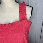 Calvin Klein Sz 18W Coral Pink Sleeveless Maxi Smocked Bodice Gauzy Sundress Photo 3