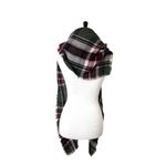 Blanket Scarf Wrap Shawl Square Fringe Olive Green Pink Multi Plaid Women’s Photo 1