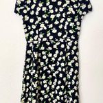 Floral Daises Black And White mini dress with buttons size small Photo 5