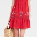 Knox Rose Women's Boho Short Sleeve V Neck Tiered Embroidered Dress Size L Photo 0