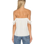Cami NYC 100% Silk White Carly Pom Pom Off Shoulder Tank Women’s XS Photo 1