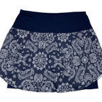 Lucky in Love Pleated Tennis Skort Women's Size Small Navy Blue Bandana Paisley Photo 0
