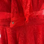 Jay Godfrey Red Lace Sheer Long Sleeve Mini Dress Size 8 NWT Photo 4