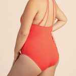 Trina Turk ππ Bijou Solids V-Plunge Plus One Piece Swimsuit Poppy Coral 20W Photo 2