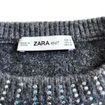 ZARA  gray beaded sweater size M Photo 3