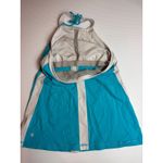 Lululemon  Halter Top Tank Athletic Teal Blue White Built In Bra Size 8 no‎ pad Photo 5