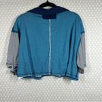 Free People  We‎ The Free Blue Striped On A Boat Crop Polo Top Photo 5