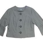 Apt. 9  Blazer Womens 16 Gray Button Up Lined 3/4 Bell Sleeve Office Chic EUC Photo 0