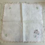Vintage tiny candy gakken handkerchief Scalloped Edge Excellent Condition Rare White Photo 2