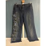 Vtg Y2K INC International Concepts Denim Floral Embellished Jeans Sz 10 Relaxed Blue Photo 1