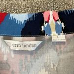 Erin London  Red & Blue Abstract Ikat Zip Up Jacket Photo 6