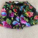 Lavender Brown  Floral Black Shorts size small Photo 1