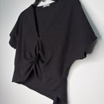 ZARA  Black Twist Front Cut Out V Neck Top Size S(A213) Photo 2