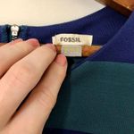 Fossil  Stella Dress | Navy & green Striped Photo 5