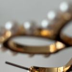 Lele Sadoughi  Gold Floral Earrings with Pearl Accents Photo 7