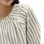 Everlane Organic Cotton The Seersucker Gathered Tee Beige Stripes Size M Photo 3