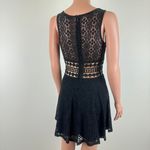 Cals NWOT Daisy Lace Fit and Flare Cutout Crochet Sleeveless Dress Black Small Photo 3