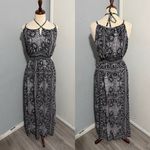 Faded Glory  Women Black Gray Patterned Halter Neck Elastic Waist Maxi Dress XL Photo 0