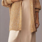 Maeve Anthropologie  Collared Oversized Cardigan Sweater Large Shimmer Sparkle Photo 0
