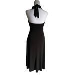Cache Womens Size 2 Black Beaded Embellished Halter Dress Formal Dance Photo 4