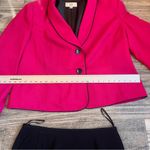 Le Suit  2 Piece Suit Set Pink Blazer and Black Skirt W/scarf - Women 18W Formal Photo 4