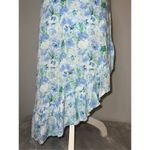 No Boundaries Women’s Floral Midi Asymmetric Blue White & Green Skirt 11-13 Photo 3